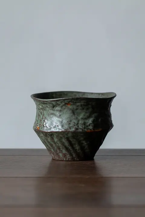 美しい青銅の点模様のティー洗浄器【復古スタイル・茶道用・家庭用】