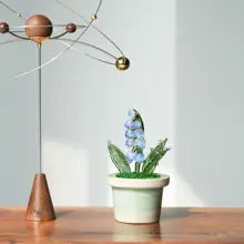 美しい琉璃製のシミュレーションリリー鉢植え【デスク装飾・癒しアイテム】