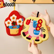 ハンドタオル フック付き 厚手 吸水 速乾 かわいい キッチン トイレ バスルーム