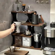 洗練されたデザイン！多層構造のコーヒーカップ収納ラック【リビング・ダイニング用】