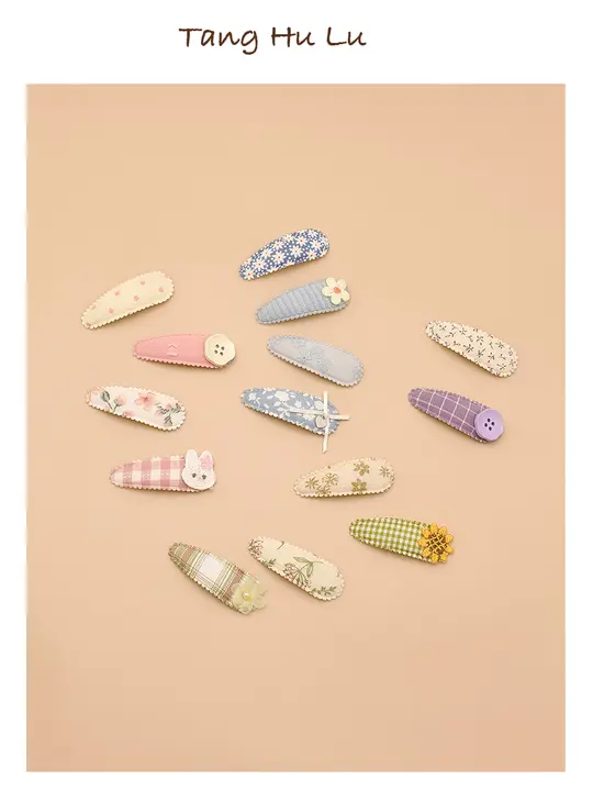 髪に優しいベビー用サイドヘアクリップ【布製・子供用・ヘアアクセサリー】