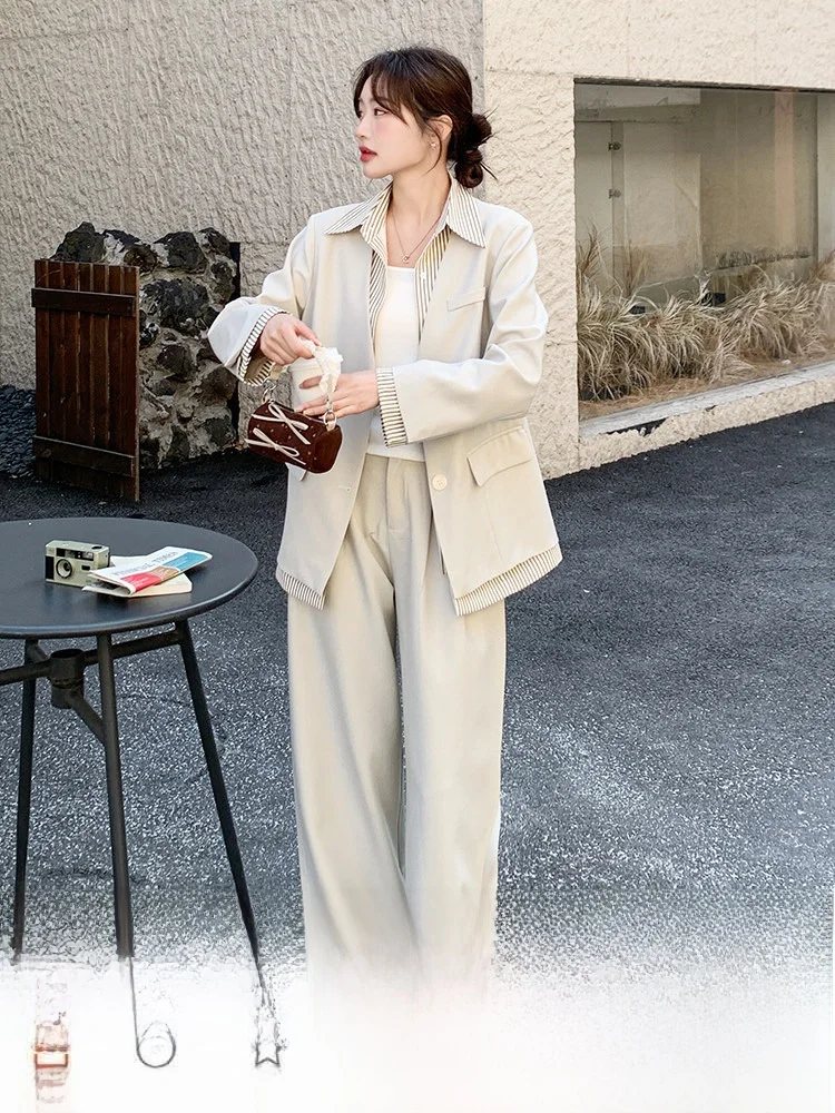 通勤服40代にぴったりな1着は？米白色のスーツ風パンツセットが解決する理由