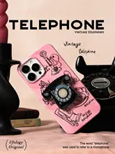 スマホケース iPhone 16 15 14 13 12 11 対応 ラウンドエッジ 2in1 ハードケース ヴィンテージ ピンク 韓国輸入 オリジナル 「Ufology」
