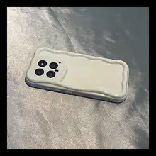 シンプルなワインレッド光沢仕上げのスマートフォンケース【全包型・防摔・波浪デザイン】