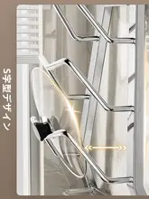 壁掛けステンレス鍋蓋スタンド【穴あけ不要・キッチン収納・多機能】