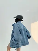 アメリカンスタイルのヴィンテージ風ジーンズジャケット【レディース・ゆったりフィット・短丈】