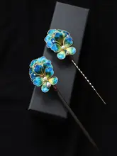 伝統工芸のフラワーヘアピン【手作り・中華スタイル・漢服用・振袖・花飾り】