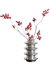 高級感のある陶器製フラワーベース【アートデザイン・電気メッキ仕上げ・インテリア装飾】（セットアップ対応）