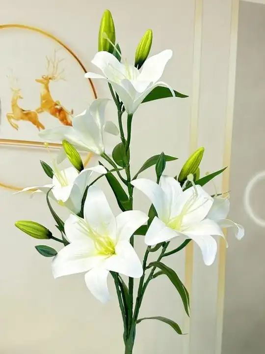 リアルな手触りのユリの造花【リビングや室内の飾り用・フラワーブーケ】