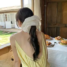 柔らかいシフォン素材の大腸ヘアゴム【高いポニーテール用・多用途ヘアアクセサリー】