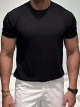 白色 ラウンドネック半袖Tシャツ【フィット感抜群・スポーツ・男性用】