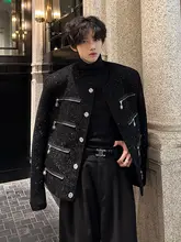 レトロデザインのルーズフィットジャケット【男性用・高級感・華やかなディテール】