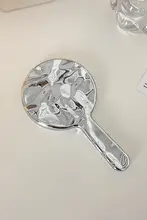 レトロデザインのハンドヘルド化粧鏡【女性用・携帯便利・補正用・手持ちタイプ】