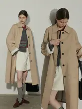 relez シングルボタン中長丈トレンチコート【春用・ルーズフィット・ファッション】