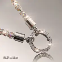 高級感あるキラキラ宝石付きスマートフォンストラップ【女性用・ショートタイプ・アウトドア・防落下】