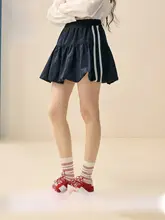 コントラスト織り帯入り Aラインミニスカート【高腰・ポケット付き】