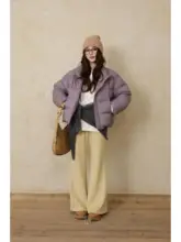 シンプルなデザインのウールパンツ【冬用・加绒・高級感・フィット感・フレア】