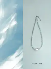 天然海ブルー宝石のラッキーアクセサリー ネックレス【女性用・デザイン・鎖骨チェーン】