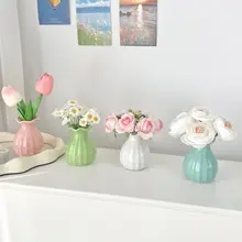 インテリア装飾用 小型花瓶【フェイクフラワー・オフィスやリビングに最適】