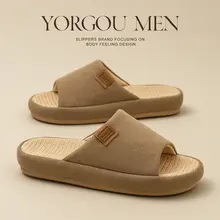 足弓デザインのリネン製スリッパ【春秋に最適・室内用・防滑・吸汗・防臭】