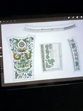 苗刺繍風デザインの刺繍外套と半身スカート【重工刺繍・ラフなシルエット】（セットアップ対応）