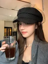 レトロメッシュベレー帽【秋冬用・フランス風・八角形・小顔効果・男女兼用】