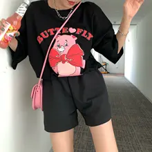 高ウエストの黒ショートパンツ【直筒・薄手・フィット・おしゃれデザイン】（セットアップ対応）