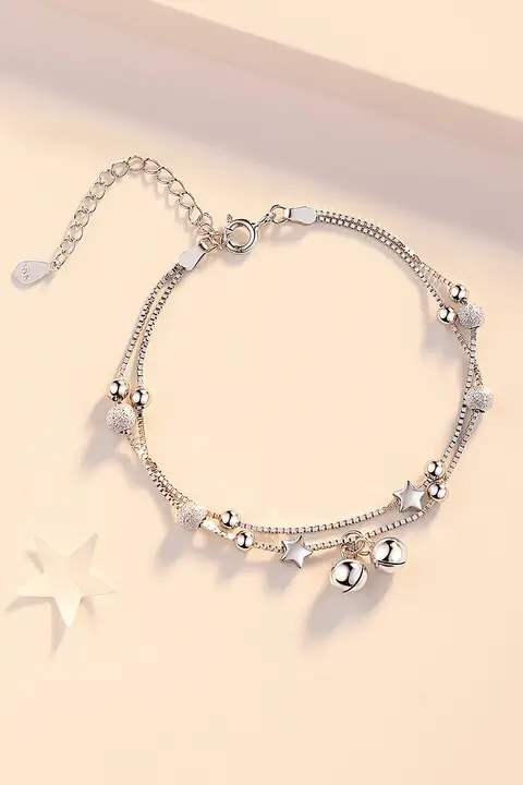 二重デザインの純銀ブレスレット【女性用・軽やかで上品・誕生日ギフト】