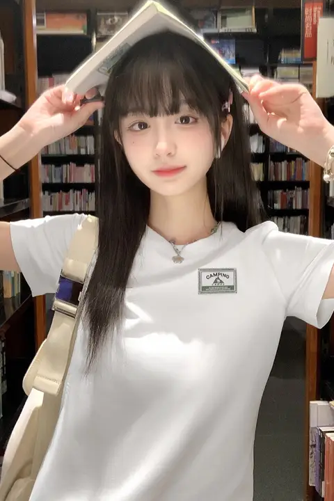 Camel 夏用 レディース 半袖Tシャツ【コットン・通気性・フィット・ラウンドネック】