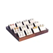 胡桃木製の耳飾り収納スタンド【デスクトップ用・展示用】