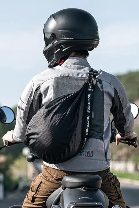 ロックブラザーズ バイク用ヘルメット収納バッグ【コンパクト・ネットポケット付き・通勤用】