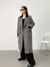 エレガントなダブルフェイスウールコート【秋冬用・レディス・中丈】
