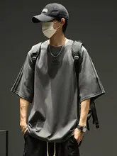 夏用 メンズ 半袖Tシャツ【オーバーサイズ・サイドストライプデザイン・フィット】