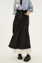 MAMC シフォンプリーツロングスカート【高腰・カジュアル・ミディ丈】