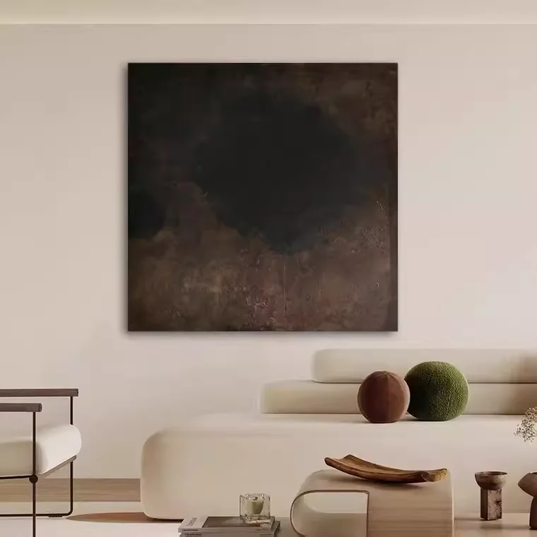 手描きの抽象的な掛け画：風景画 インテリア に最適な現代的デザインの選択