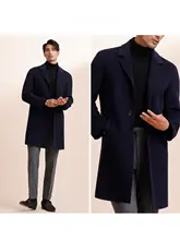 ZINGCHEN ダブルフェイスウールコート【シングルボタン・中長丈・冬用・厚手】