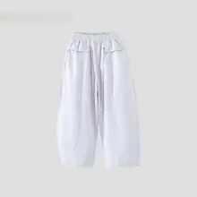 女の子用 夏のハイウエストストレートパンツ【ファッション・カジュアル・ゆったり】
