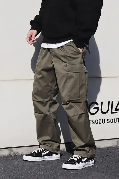 アウトドア カジュアル パンツ 男性 多ポケット ゆったり Teflon 防水・防汚・抗菌