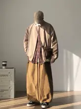 カジュアルフライトジャケット【カーキ・ビンテージ風・春秋用・立襟】