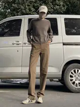 高身長用テーパードパンツ【カジュアル・ダークカーキ・スリムフィット】（セットアップ対応）