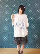 Tシャツ レディース 韓流 半袖 丸首 手描きイラスト ルーズ カジュアル 着回し 夏「MKGO」