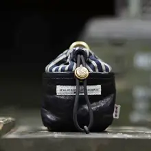 レザー製 ウエストポーチ【小型収納・鍵やイヤホン用・加工風デザイン】
