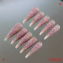 極上の柔らかさのビジューデザイン マニキュア【ドット柄・ハンドメイド】