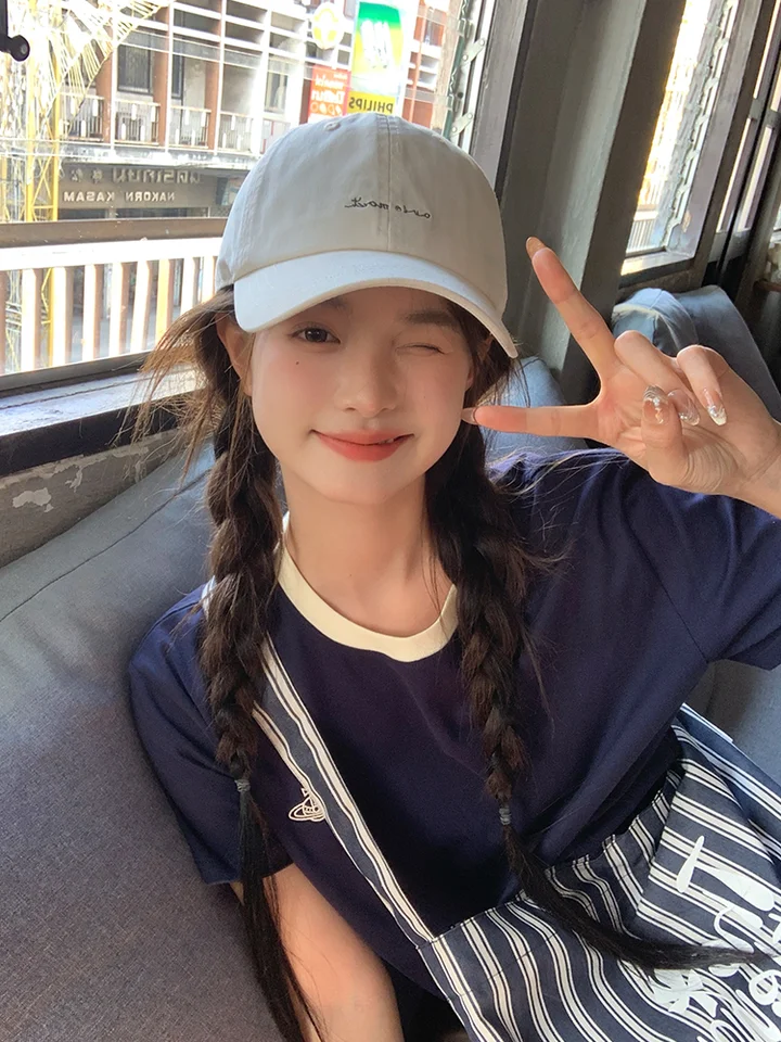 ユニークロゴデザインのキャップ【夏用・ソフトトップ・UVカット・女子用】