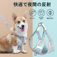 小型犬用ハーネスリード【テディ・コーギー対応・抜け出し防止・胸部サポート】