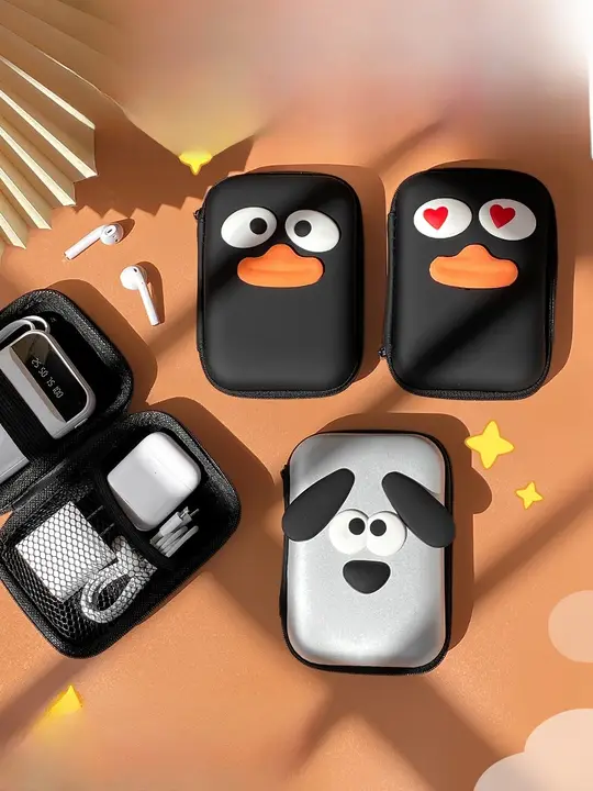 多機能デジタルアクセサリー収納ケース【データケーブル・ヘッドフォン・充電器・カメラ用ハードケース】