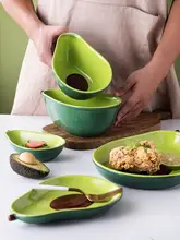 牛油果デザインの陶器製プレート【和風・家庭用・クリエイティブ】