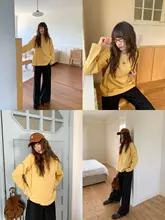 おしゃれな配色のゆったり長袖Tシャツ【秋用・カジュアル・スポーティ】