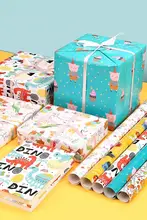 子供用バースデーギフトラッピングペーパー【ドラゴン年・大判・カラフル・リボン付き・可愛いデザイン】