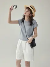 北島AMUU ベーシックピンクTシャツ【夏用・レディース・ショート丈・フレアネック】